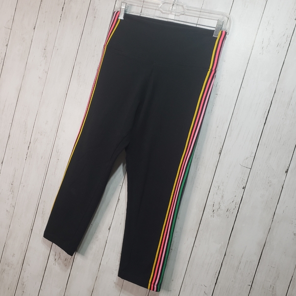 Victoria's Secret Pink Black Rainbow Stripe Croppe - Picture 3 of 10